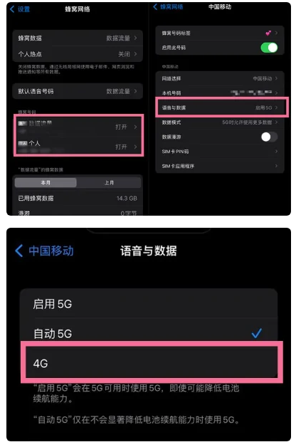 三沙苹果手机维修分享iPhone14如何切换4G/5G? iPhone14 5G网络切换方法 