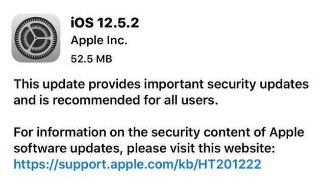 三沙苹果手机维修分享iOS12.5.2发布，建议所有老苹果用户安装 